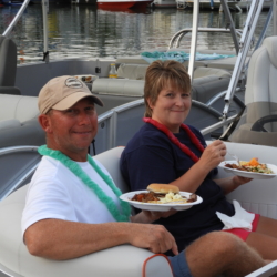 People Eating on a Boat