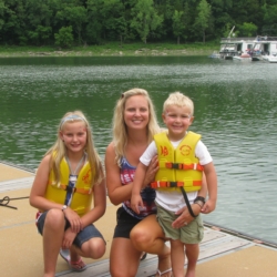 Woman and Children by Lake