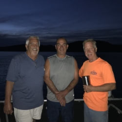 Group of Men on a Boat at Night
