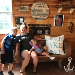 Mother and Kids on a Bench